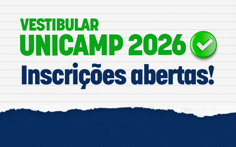 Vestibular Unicamp: inscrições de 01/08 a 01/09! 